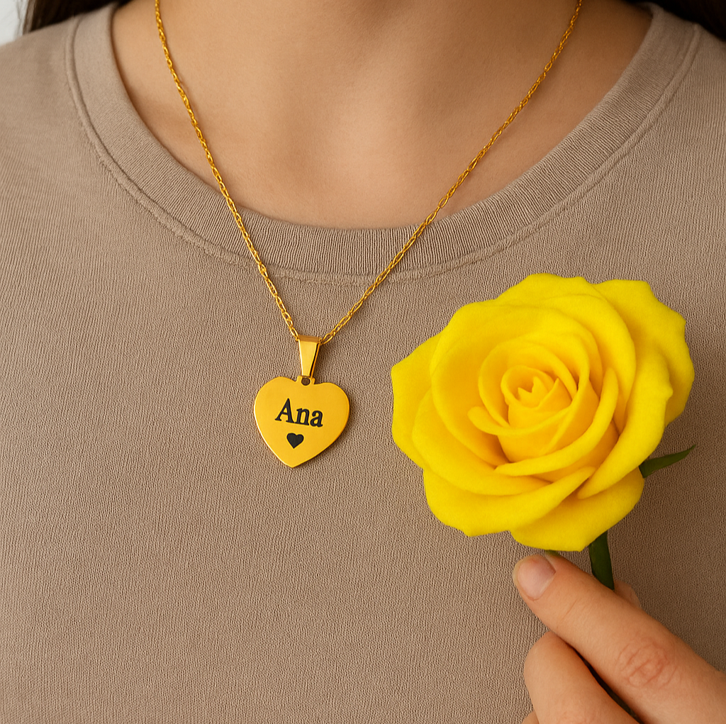 "Amor que Florece" Joya Personalizada Con Rosas Amarillas Premium de Regalo