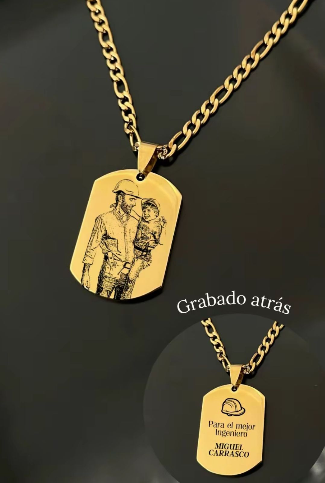 "Placa de Recuerdo” Collar militar personalizado + box de regalo