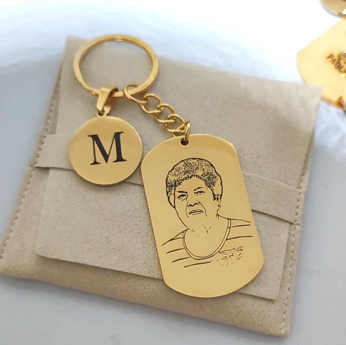 "Siempre Unido a Ti" pack de 2 Llaveros personalizados + box de regalo