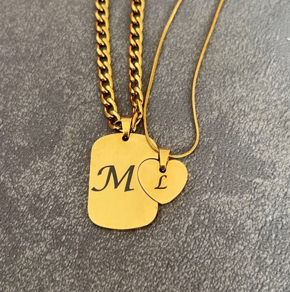 "Un Solo Lazo" Collar corazón partido personalizado + box de regalo